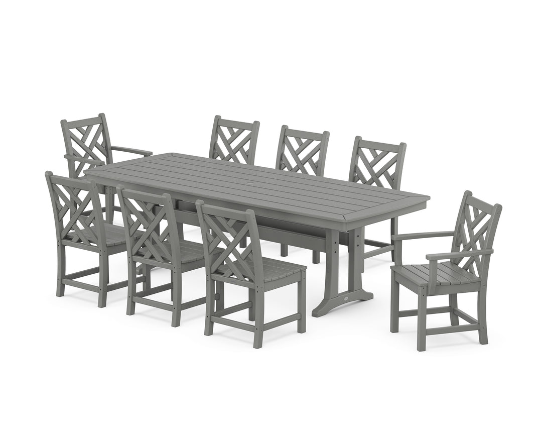 POLYWOOD® Chippendale 9-Piece Dining Set with Trestle Legs
