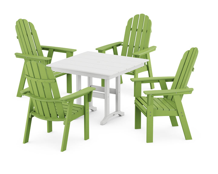 POLYWOOD® Vineyard Curveback Adirondack 5-Piece Farmhouse Dining Set