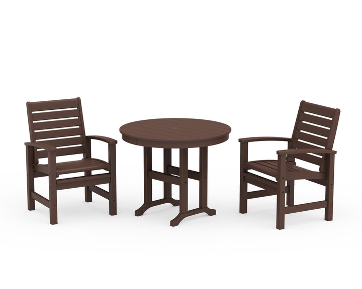 POLYWOOD® Signature 3-Piece Round Farmhouse Dining Set
