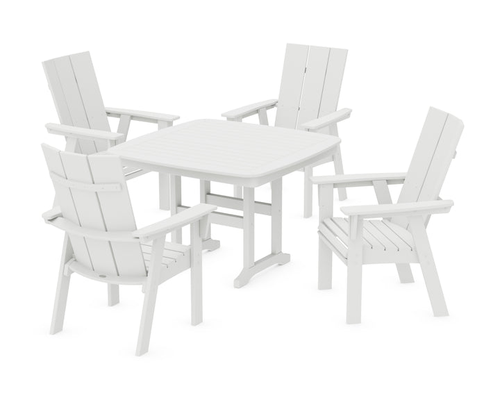 POLYWOOD® Modern Curveback Adirondack 5-Piece Dining Set