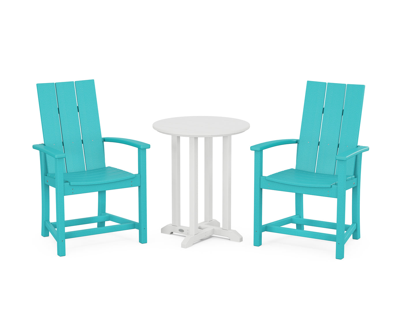 Modern Adirondack 3-Piece Round Farmhouse Bistro Dining Set