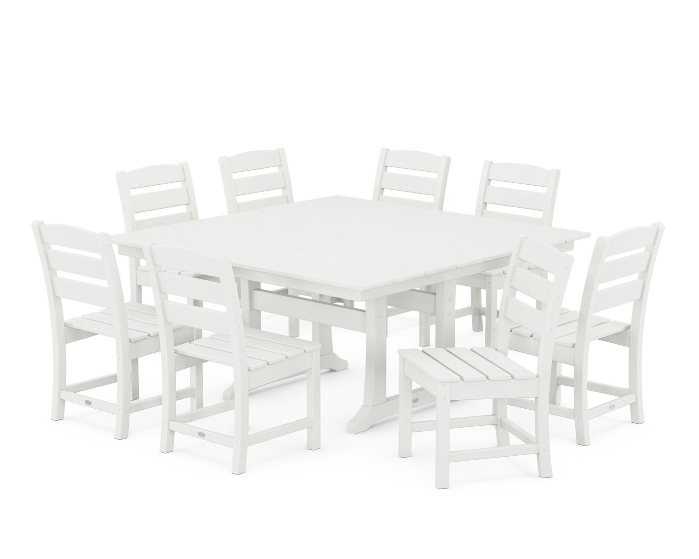 Lakeside 9-Piece Farmhouse Trestle Dining Set