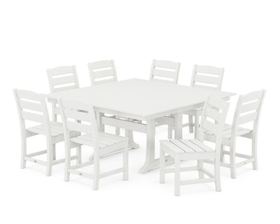 Lakeside 9-Piece Farmhouse Trestle Dining Set