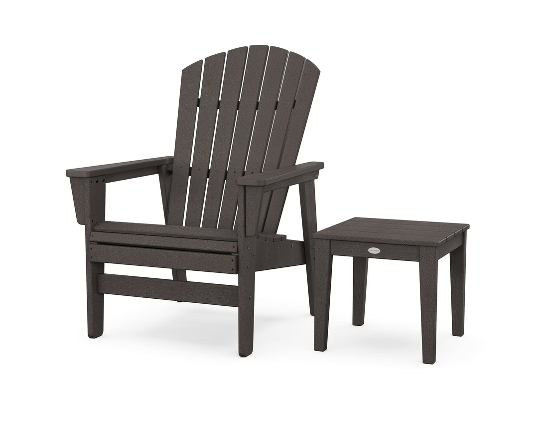 POLYWOOD® Nautical Grand Upright Adirondack Chair with Side Table