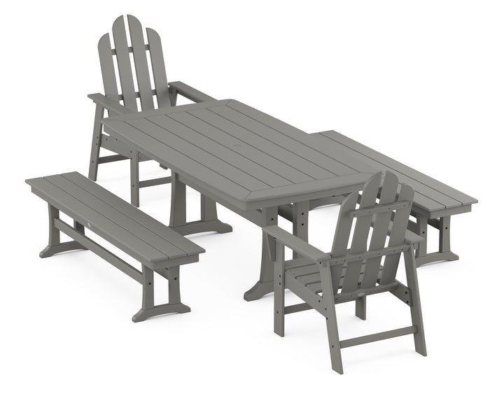 POLYWOOD® Long Island 5-Piece Dining Set with Trestle Legs
