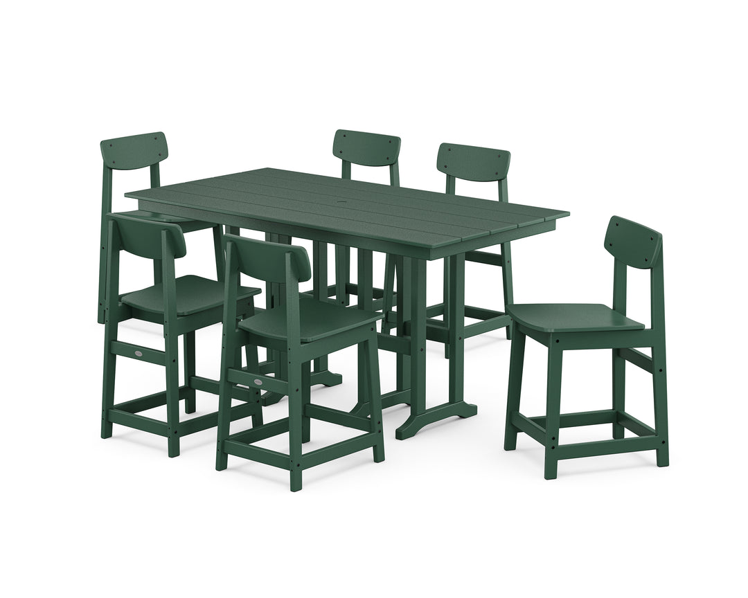 POLYWOOD® Modern Studio Urban Counter Chair 7-Piece Set