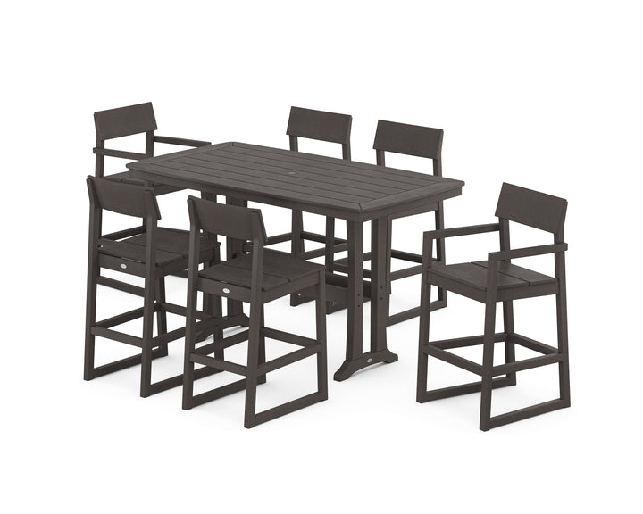 POLYWOOD® EDGE 7-Piece Bar Set with Trestle Legs