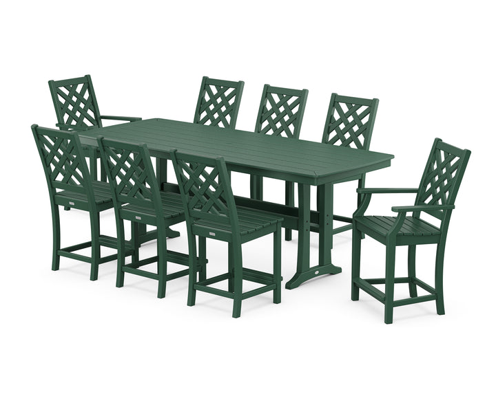 Country Living Wovendale 9-Piece Counter Set with Trestle Legs