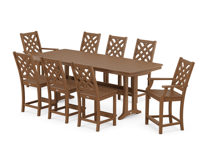 Country Living Wovendale 9-Piece Counter Set with Trestle Legs