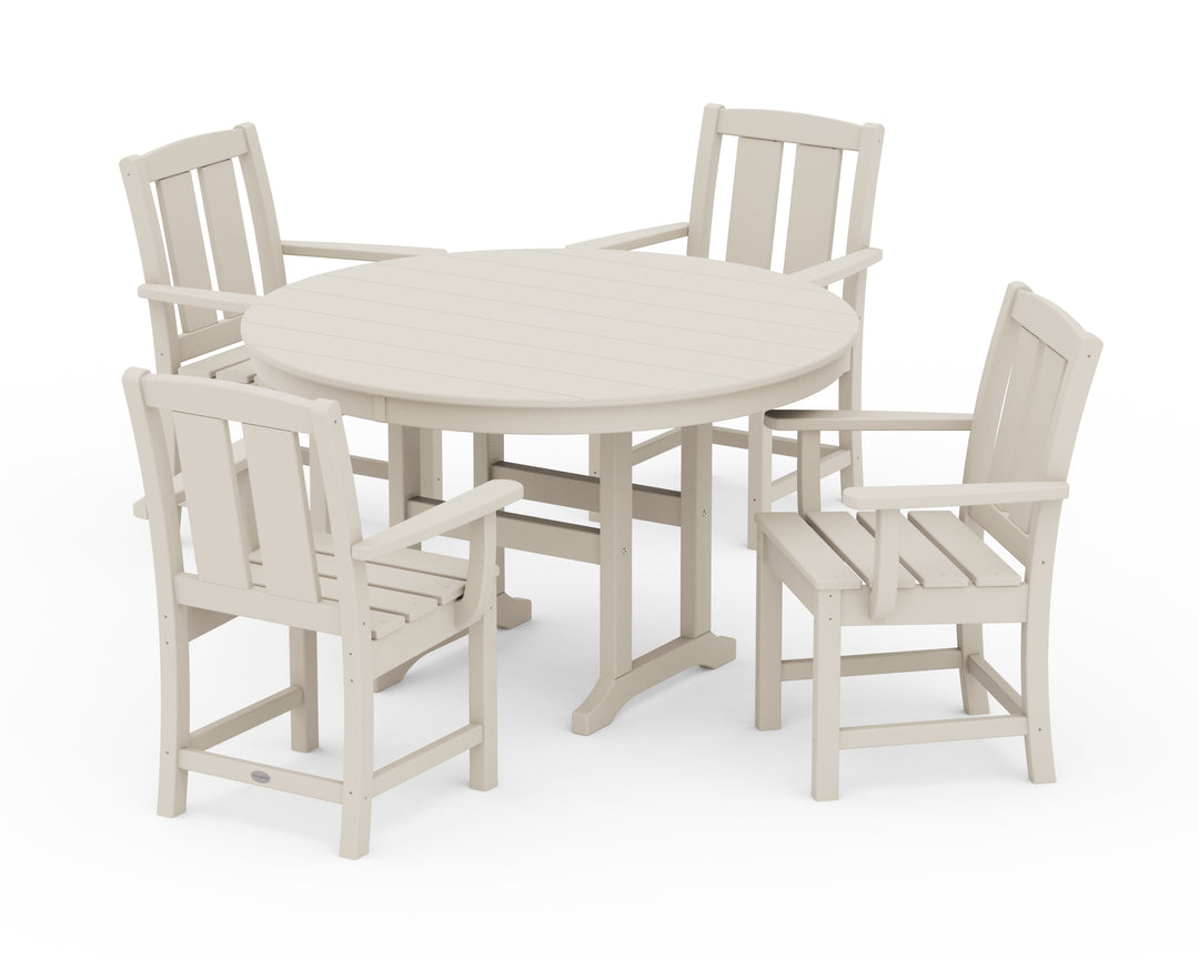 POLYWOOD® Mission 5-Piece Round Farmhouse Dining Set