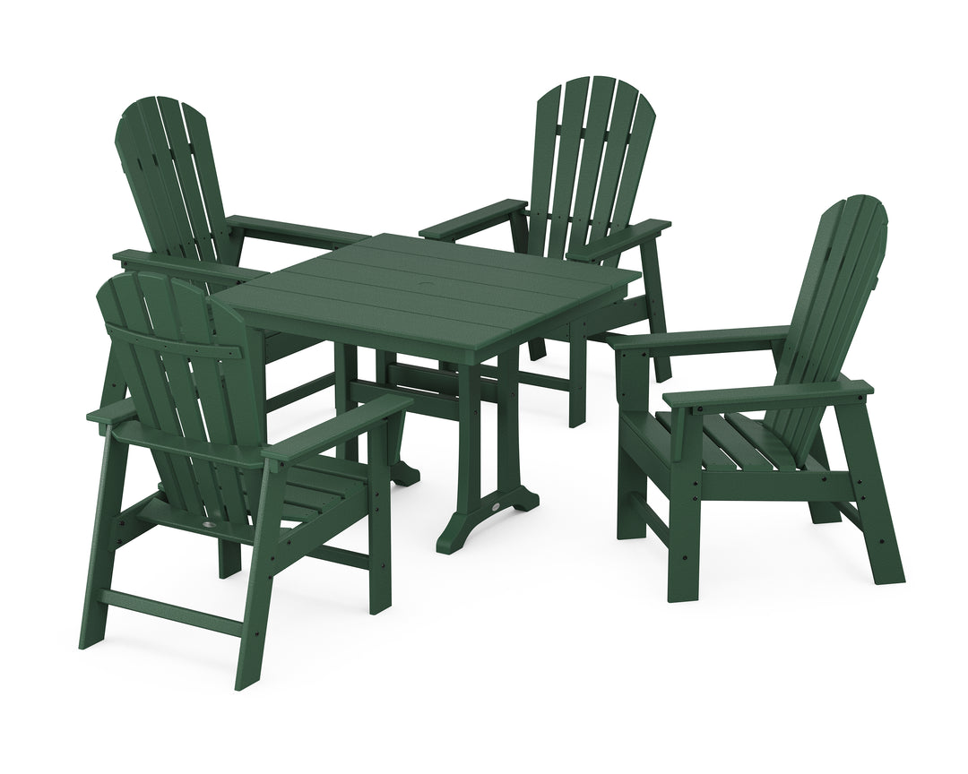POLYWOOD® South Beach 5-Piece Farmhouse Dining Set With Trestle Legs