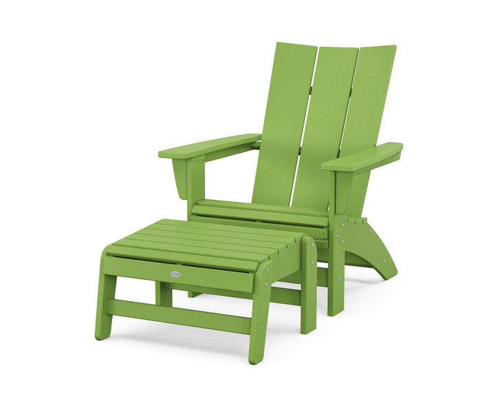 POLYWOOD® Modern Grand Adirondack Chair with Ottoman