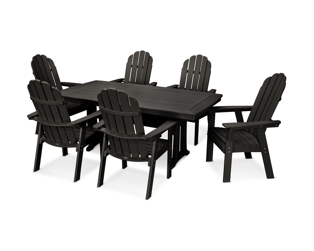 POLYWOOD® Vineyard Curveback Adirondack 7-Piece Dining Set with Trestle Legs