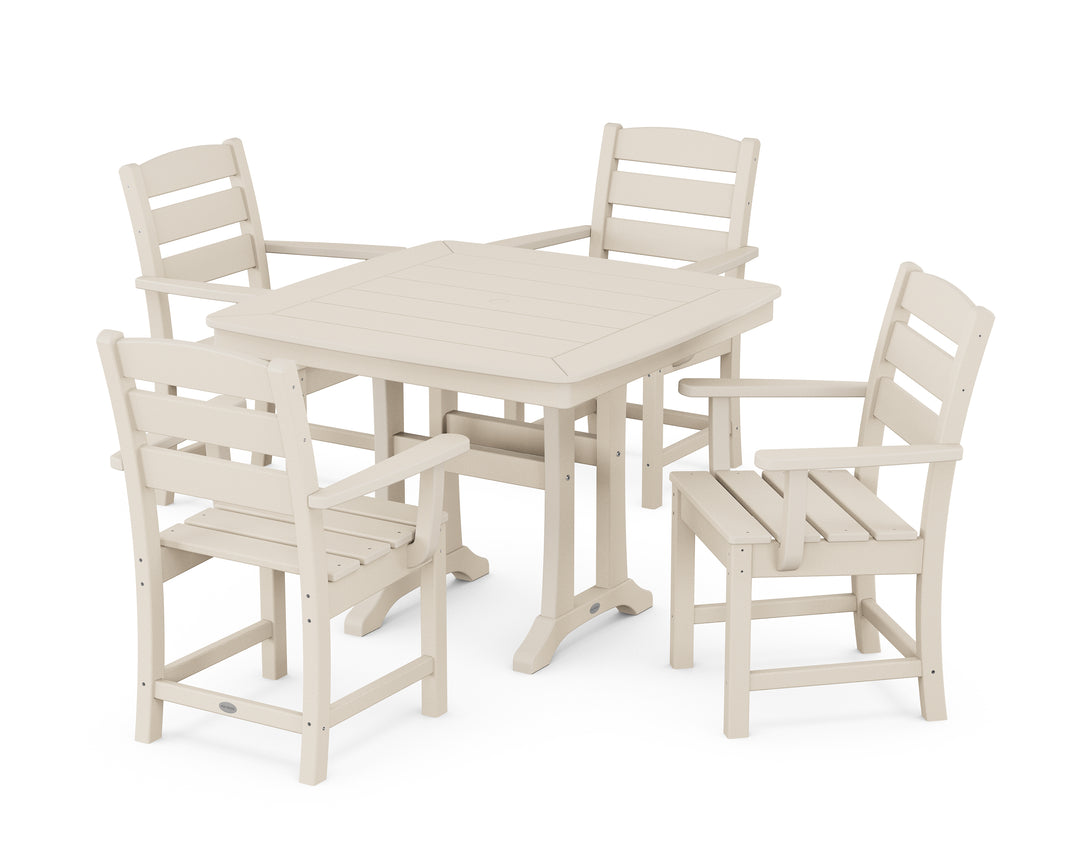POLYWOOD® Lakeside 5-Piece Dining Set with Trestle Legs