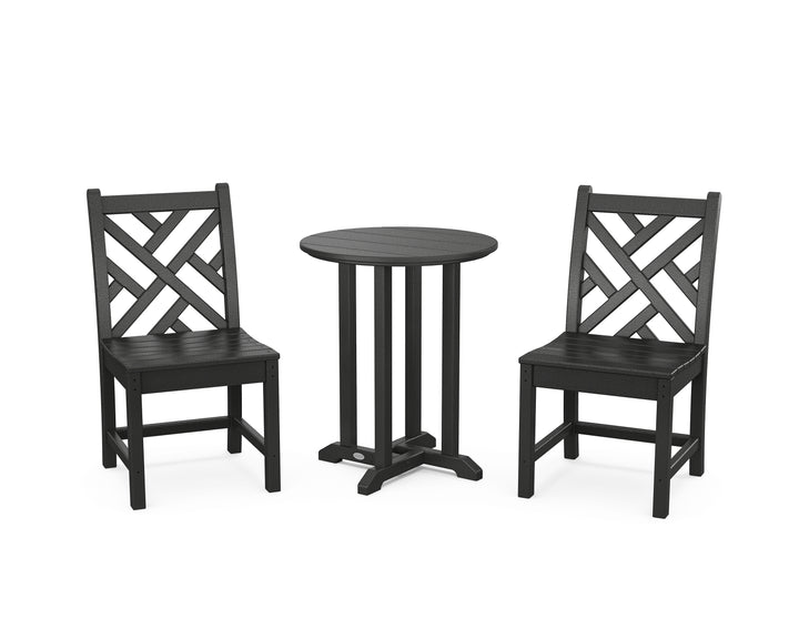 POLYWOOD® Chippendale Side Chair 3-Piece Round Bistro Dining Set