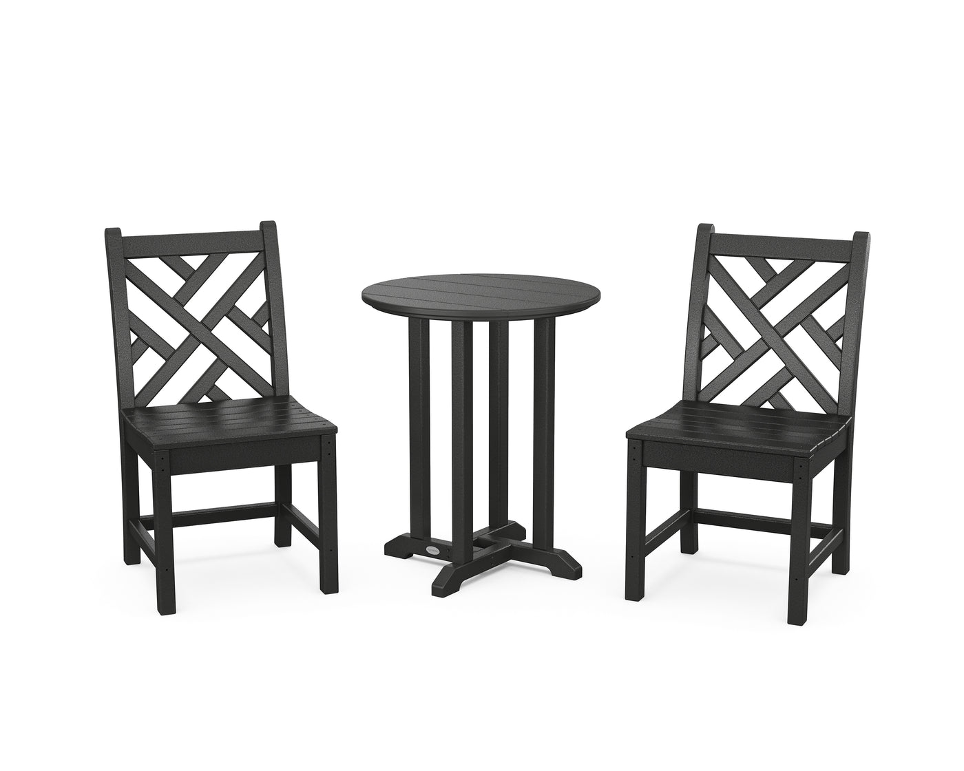 Chippendale Side Chair 3-Piece Round Bistro Dining Set