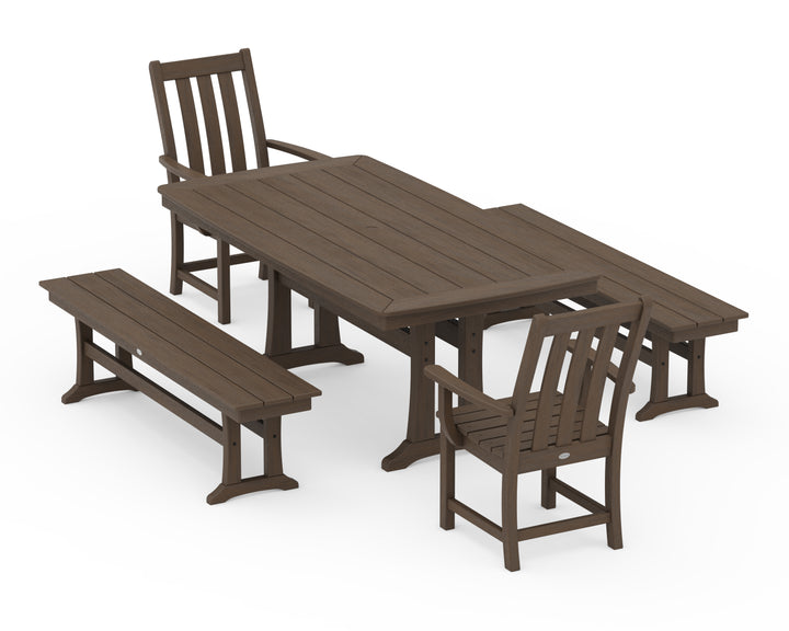 POLYWOOD® Vineyard 5-Piece Dining Set with Trestle Legs