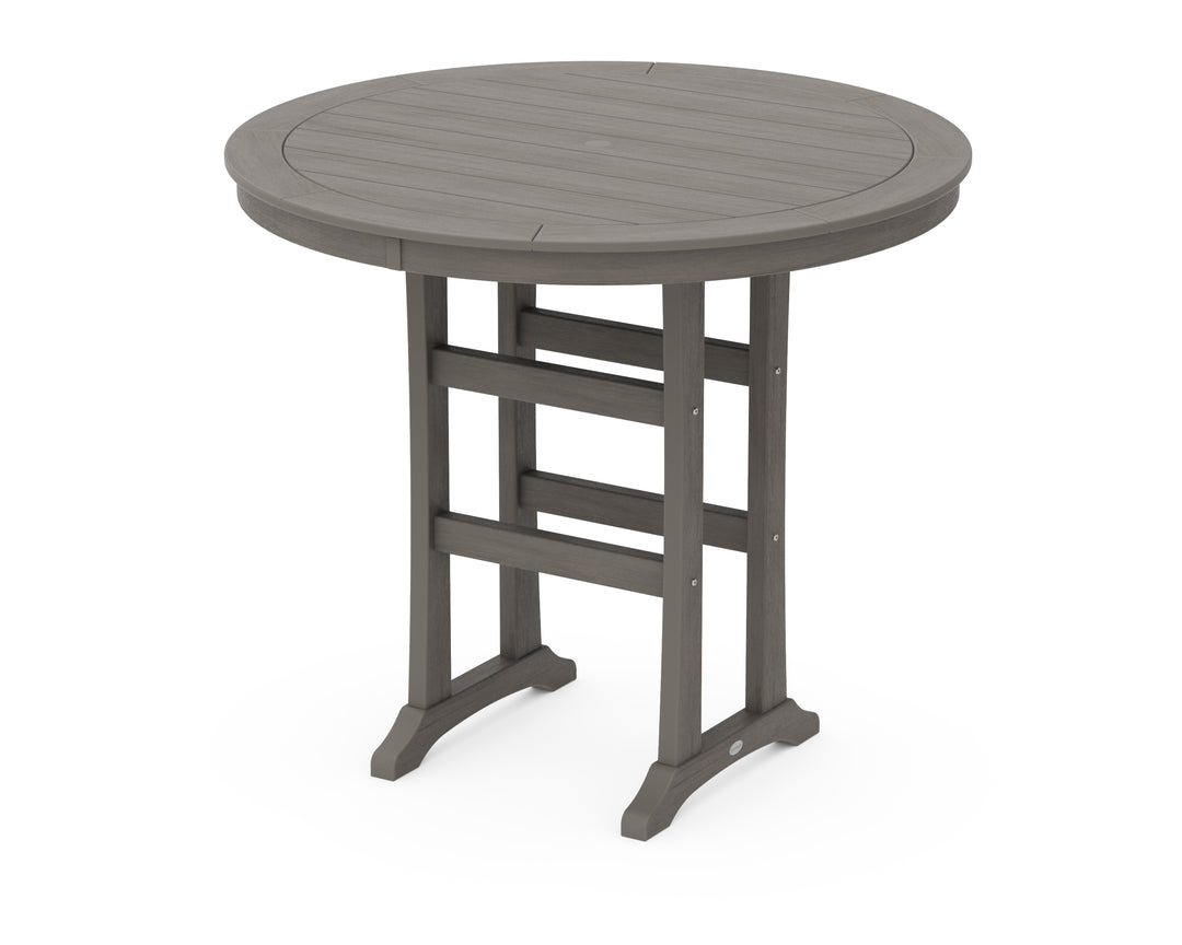 POLYWOOD® Nautical Trestle 48" Round Bar Table