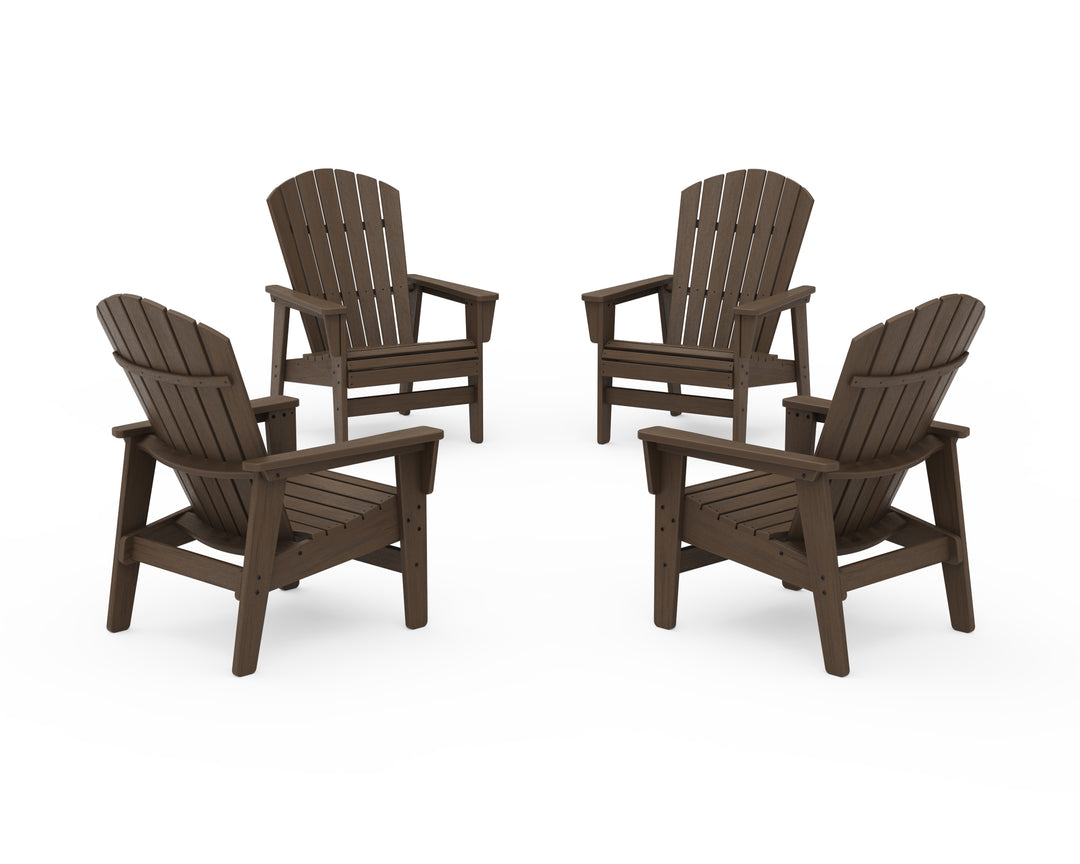 POLYWOOD® 4-Piece Nautical Grand Upright Adirondack Chair Conversation Set