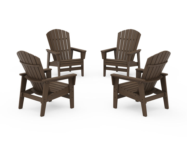 POLYWOOD® 4-Piece Nautical Grand Upright Adirondack Chair Conversation Set