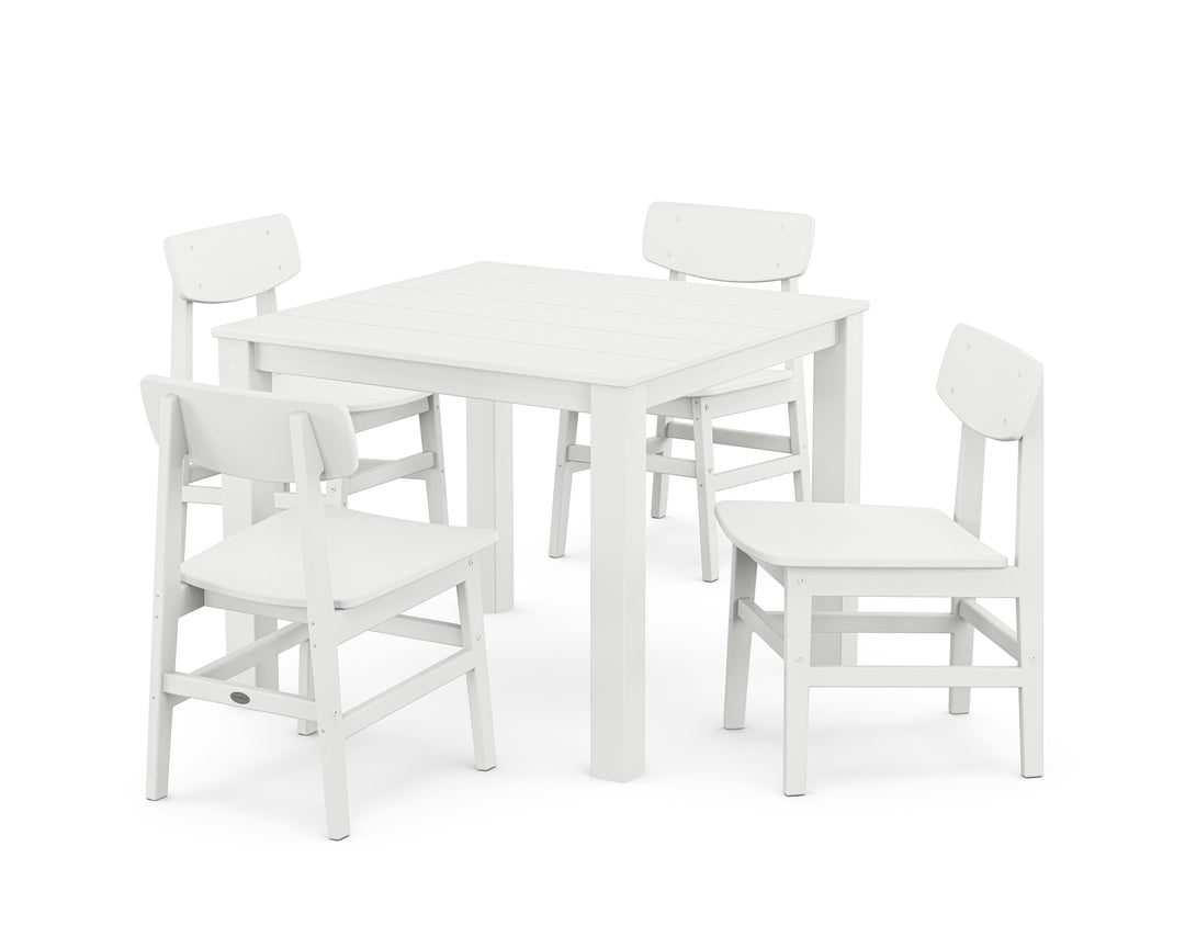 POLYWOOD® Modern Studio Urban Chair 5-Piece Parsons Dining Set