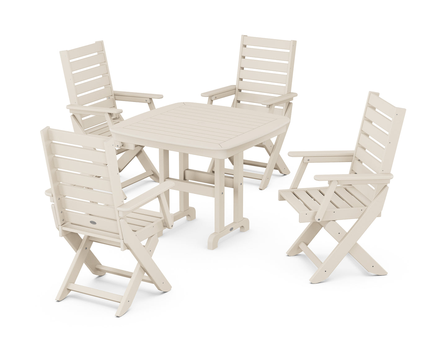 Captain Folding Chair 5-Piece Dining Set