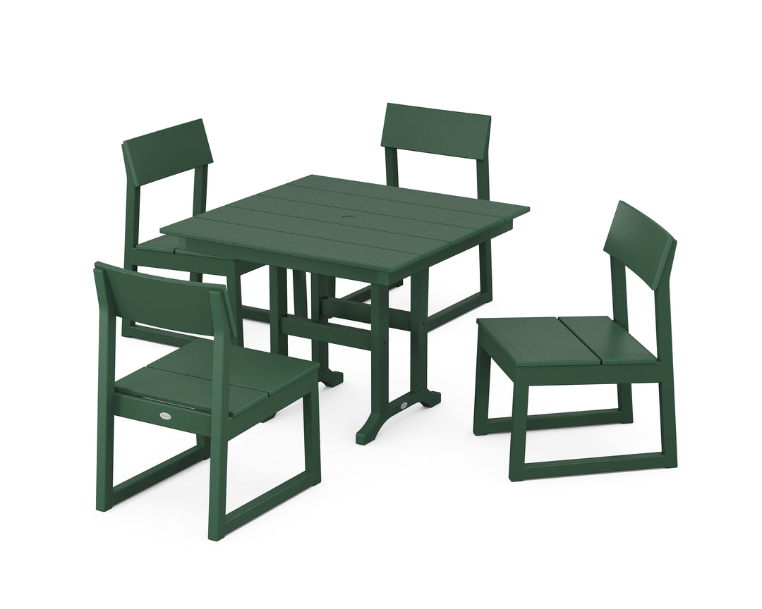 POLYWOOD® EDGE Side Chair 5-Piece Farmhouse Dining Set