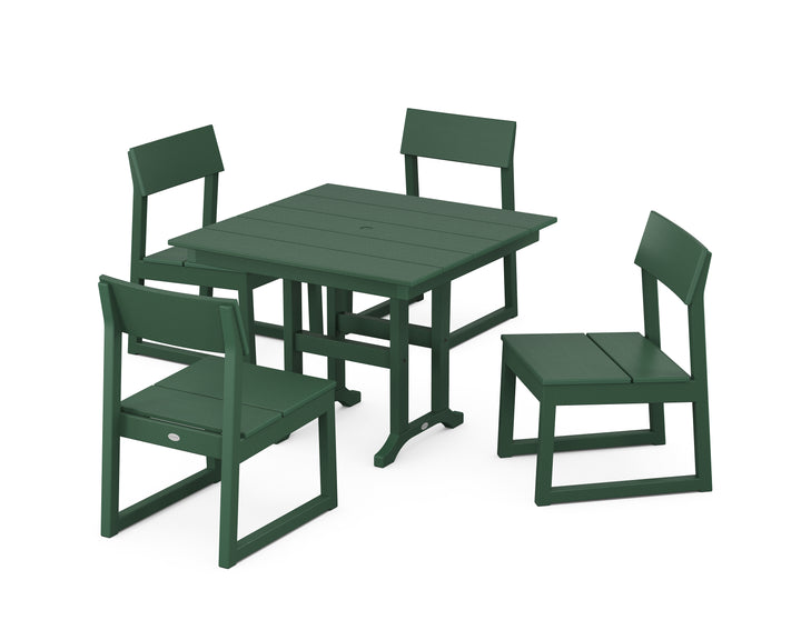 POLYWOOD® EDGE Side Chair 5-Piece Farmhouse Dining Set