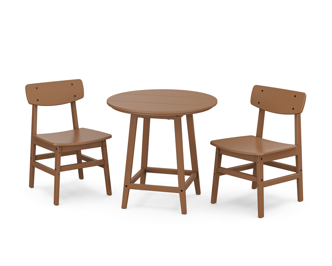 POLYWOOD® Modern Studio Urban Chair 3-Piece Round Bistro Dining Set