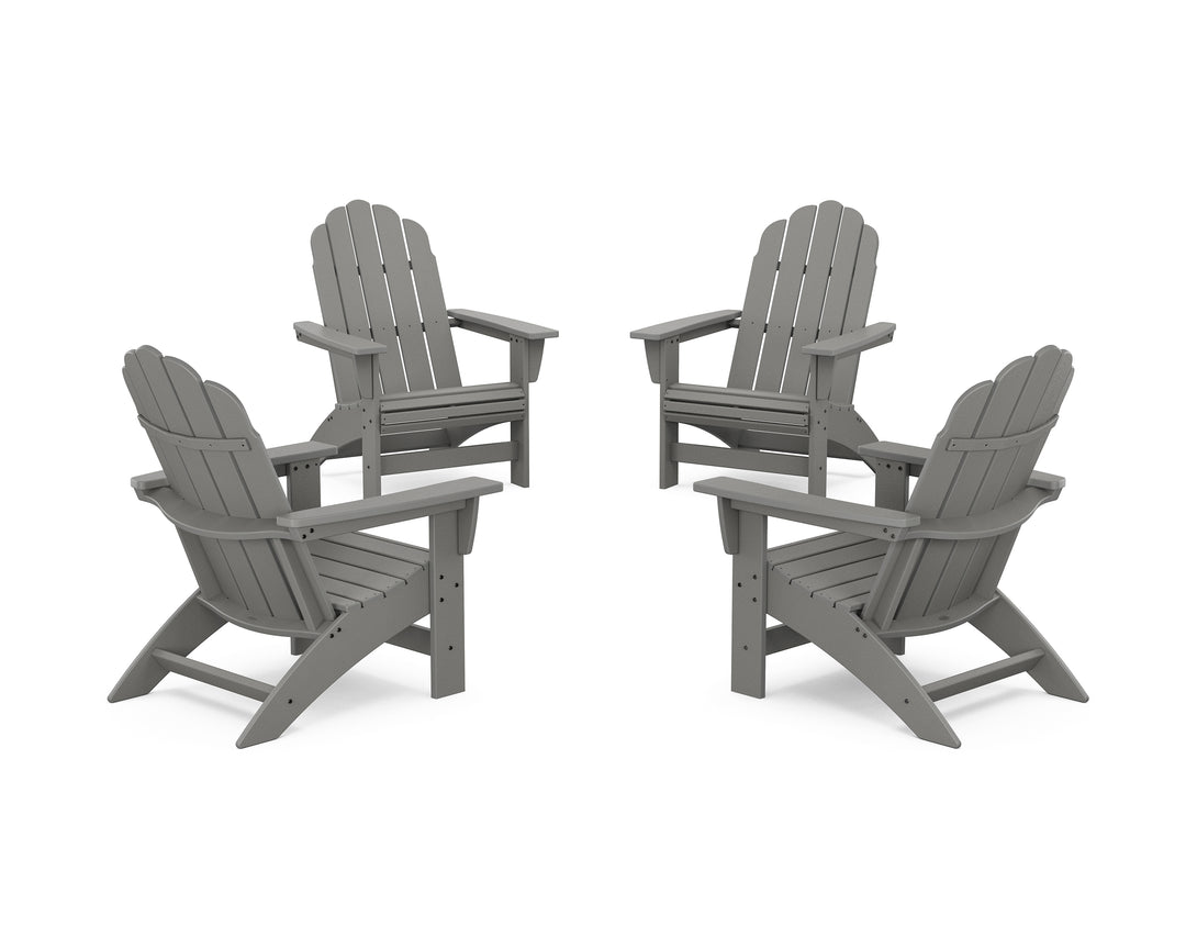 POLYWOOD® 4-Piece Vineyard Grand Adirondack Chair Conversation Set