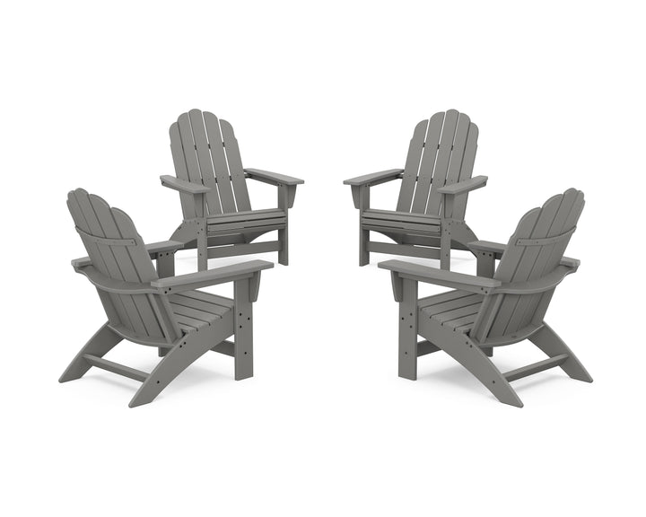POLYWOOD® 4-Piece Vineyard Grand Adirondack Chair Conversation Set