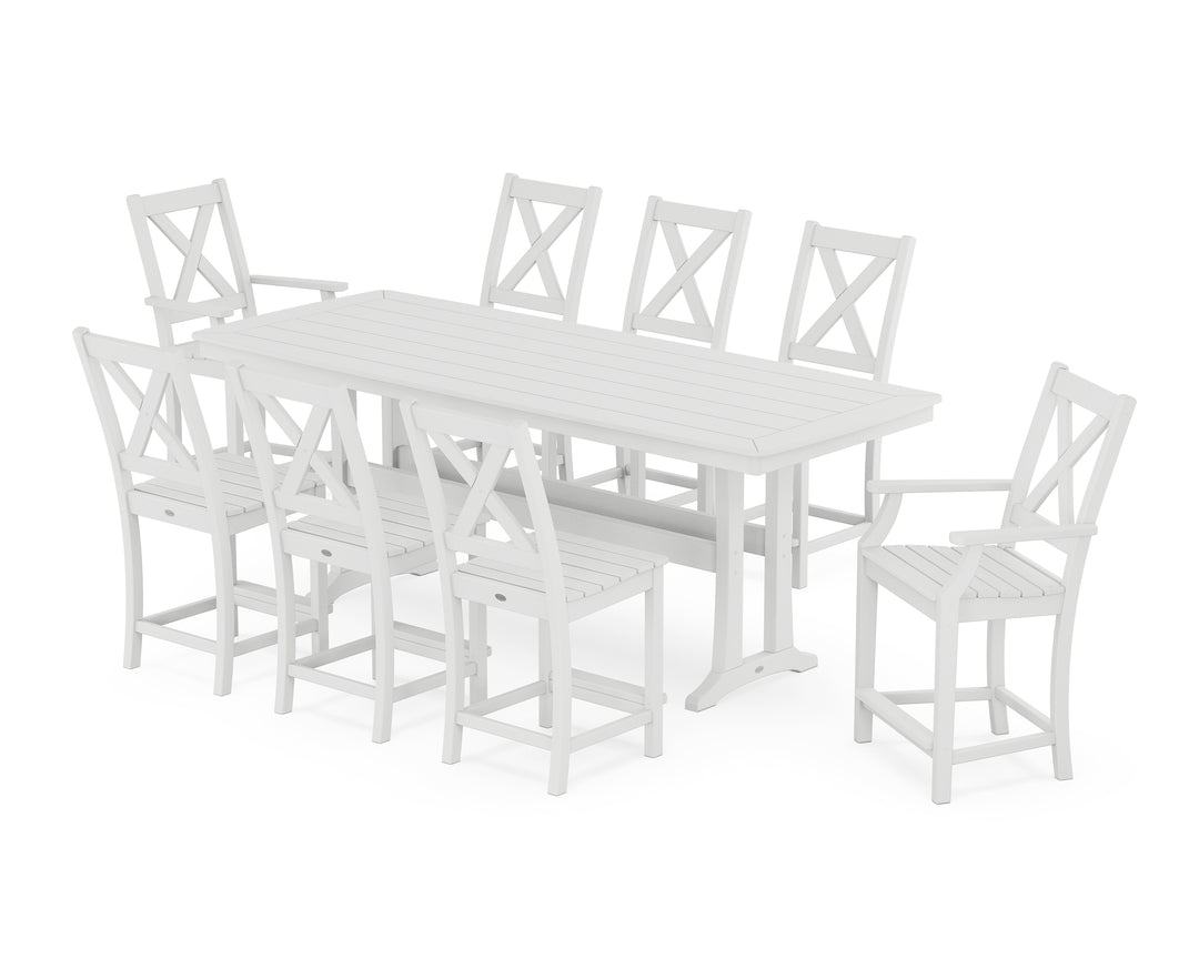 POLYWOOD® Braxton 9-Piece Counter Set with Trestle Legs