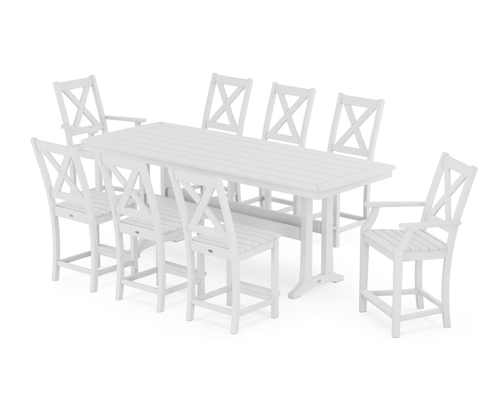 POLYWOOD® Braxton 9-Piece Counter Set with Trestle Legs