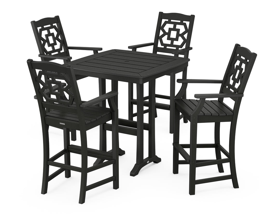 Martha Stewart by POLYWOOD® Chinoiserie 5-Piece Bar Set with Trestle Legs