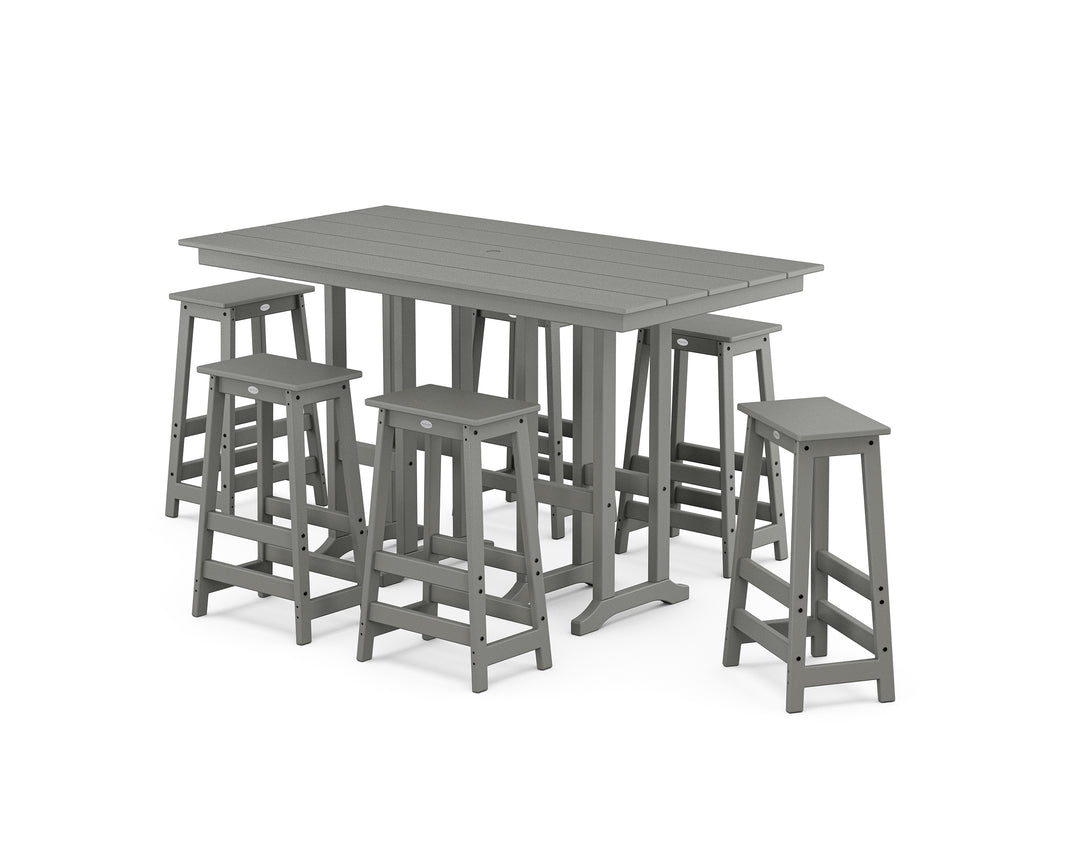 POLYWOOD® Modern Studio Bar Stool 7-Piece Set