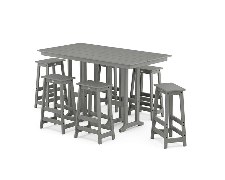 POLYWOOD® Modern Studio Bar Stool 7-Piece Set