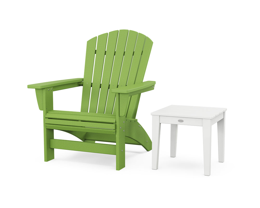 POLYWOOD® Nautical Grand Adirondack Chair with Side Table