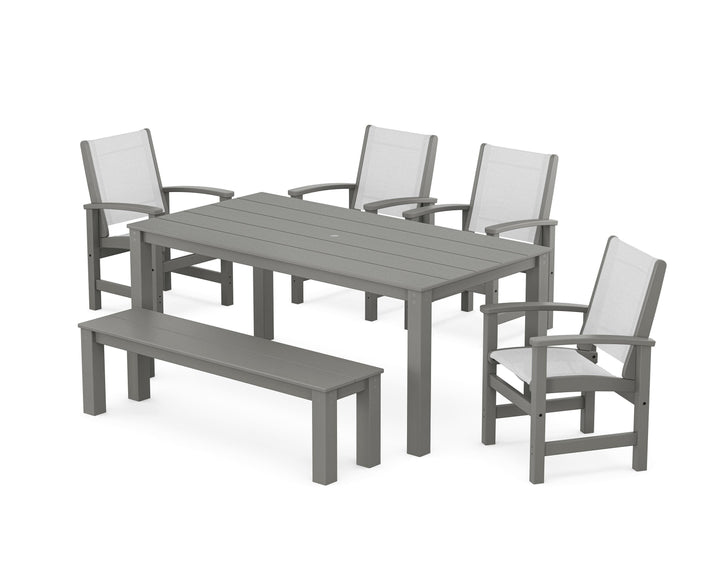 POLYWOOD® Coastal 6-Piece Parsons Dining Set with Bench