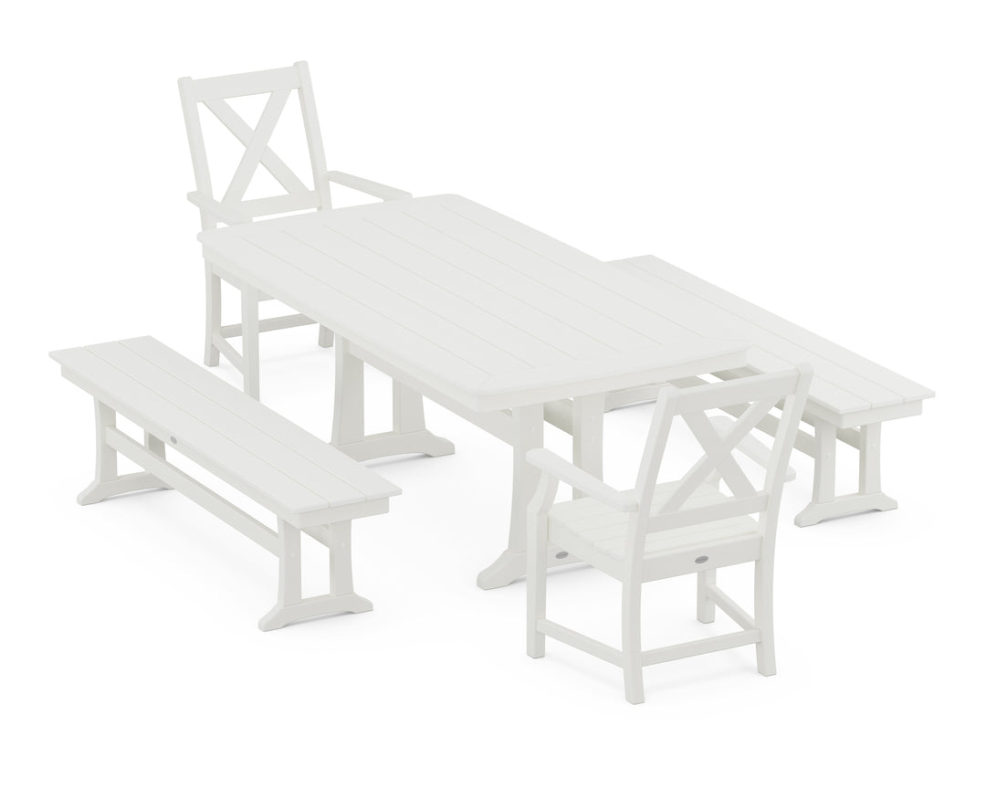 POLYWOOD® Braxton 5-Piece Dining Set with Trestle Legs