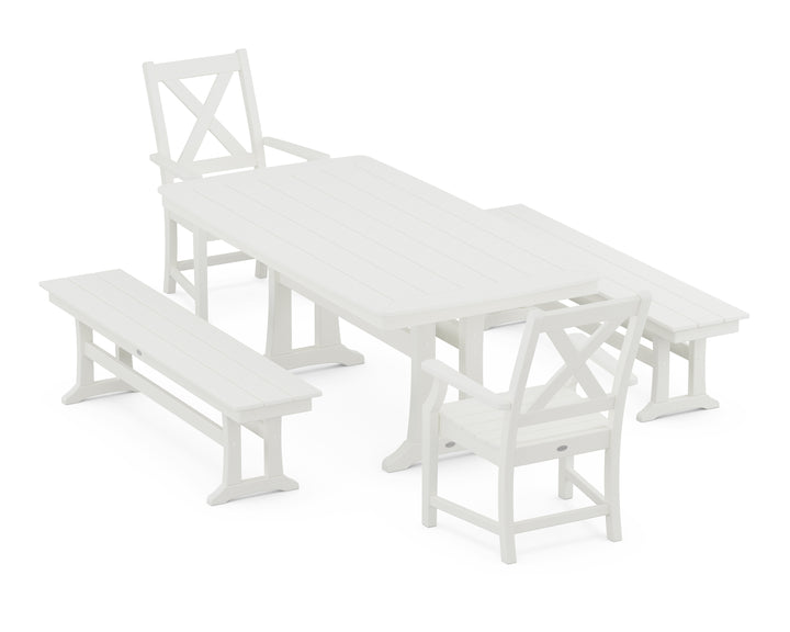 POLYWOOD® Braxton 5-Piece Dining Set with Trestle Legs