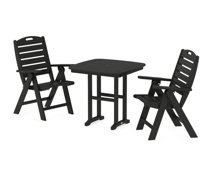 POLYWOOD® Nautical Folding Highback Chair 3-Piece Dining Set