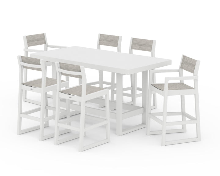 POLYWOOD® EDGE Sling 7-Piece Bar Table Set