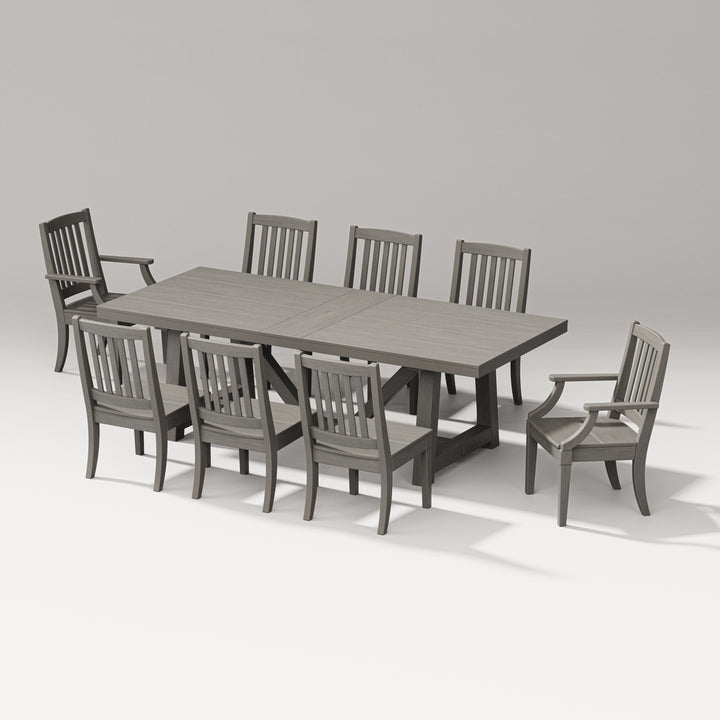 PW Designer Series Estate 9-Piece A-Frame Table Dining Set