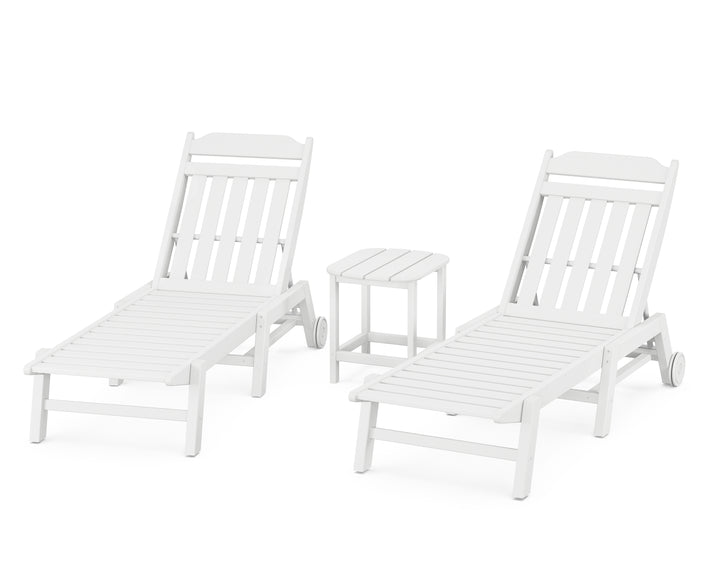 Country Living Cottage 3-Piece Chaise Set with Wheels