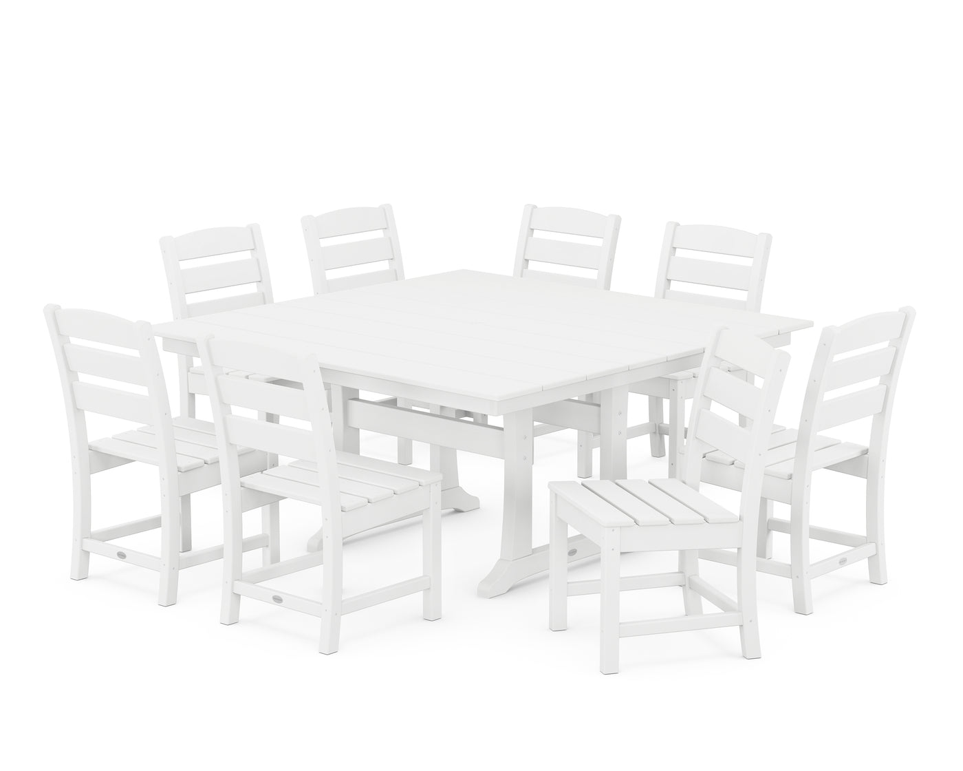 Lakeside 9-Piece Farmhouse Trestle Dining Set