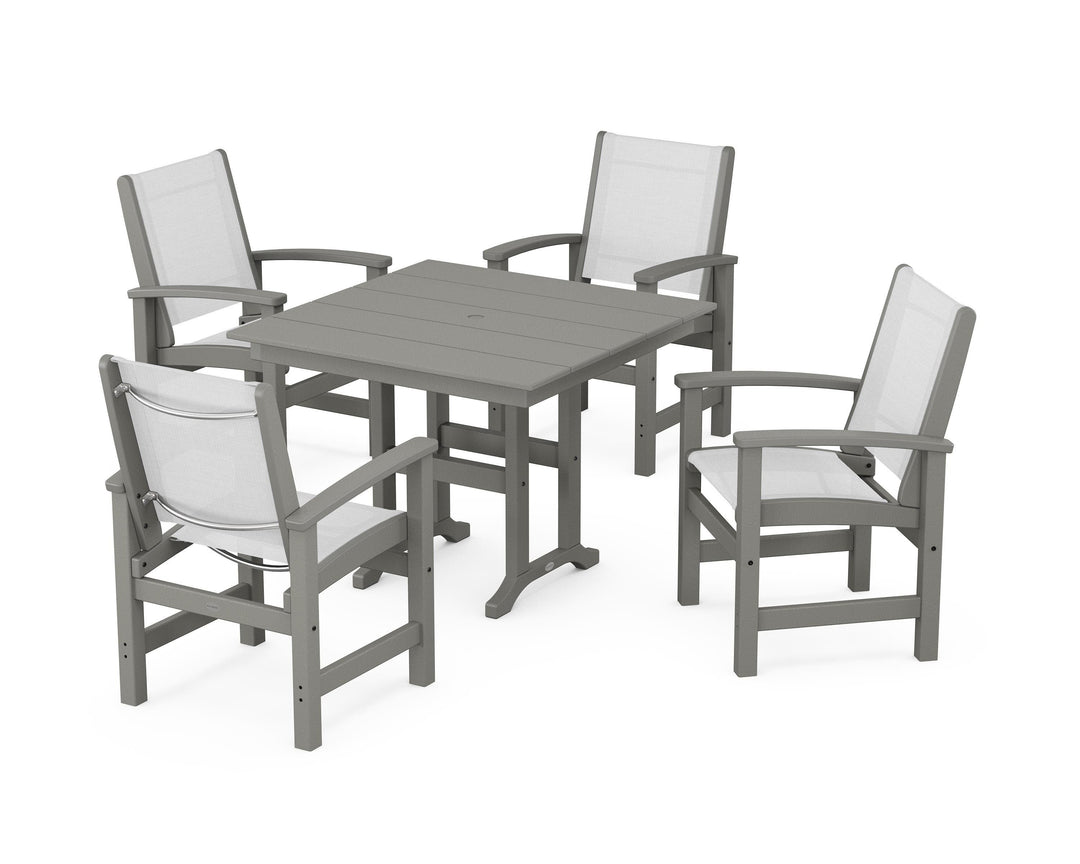 POLYWOOD® Coastal 5-Piece Farmhouse Dining Set