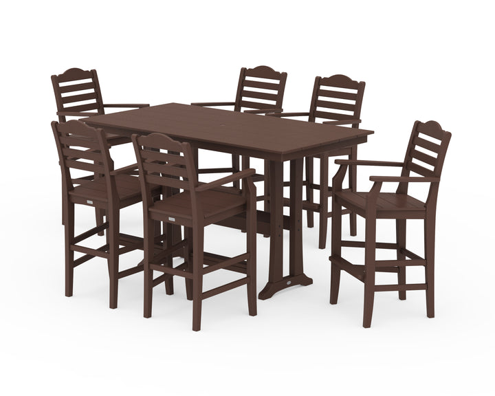 Draper James™ by  POLYWOOD® Savannah Arm Chair 7-Piece Farmhouse Bar Set with Trestle Legs