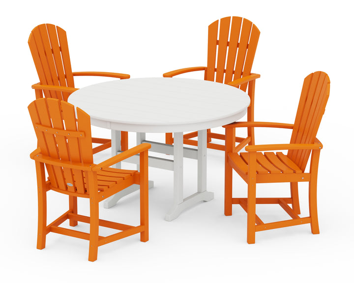 POLYWOOD® Palm Coast 5-Piece Round Farmhouse Dining Set