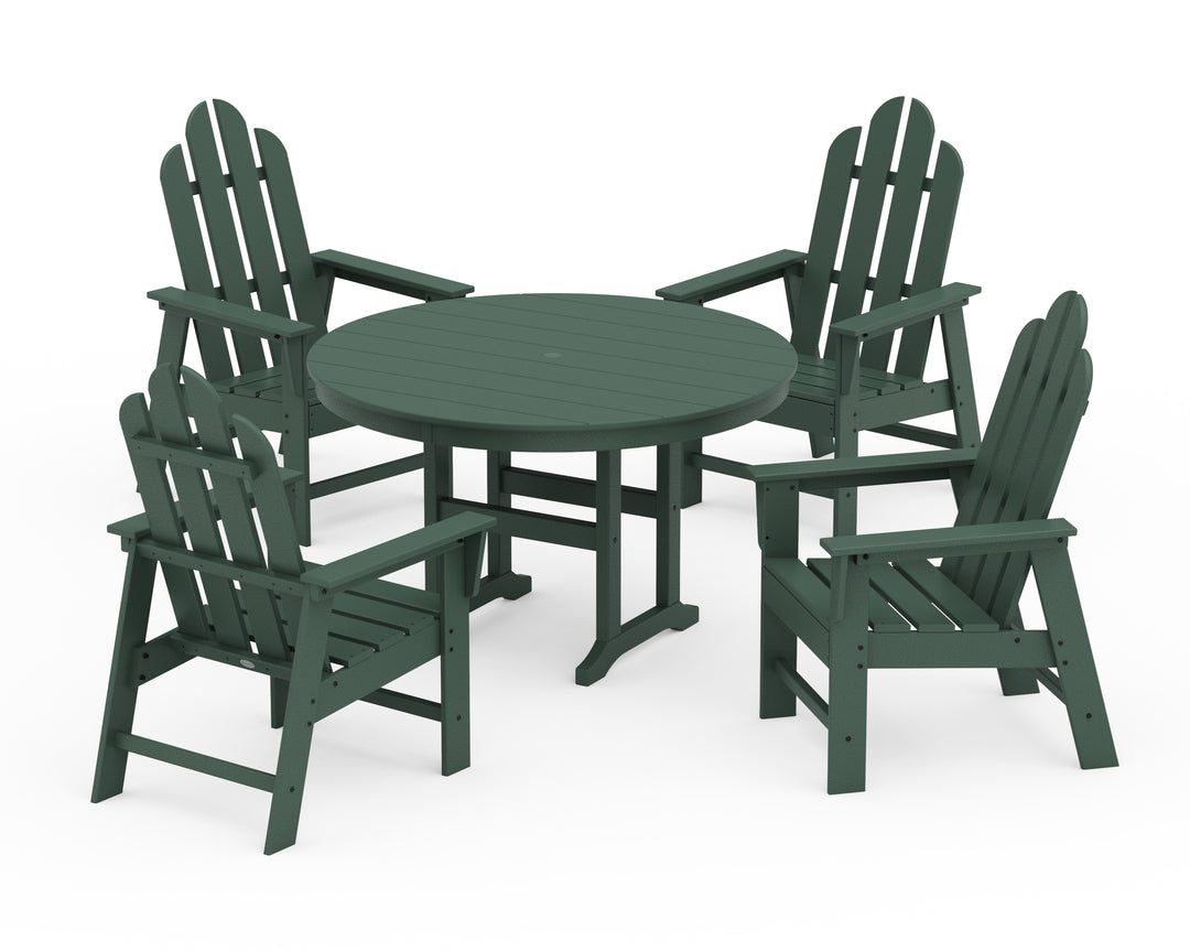 POLYWOOD® Long Island 5-Piece Round Farmhouse Dining Set