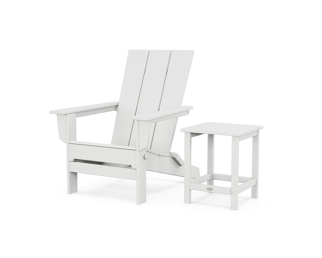 POLYWOOD® Modern Studio Folding Adirondack Chair with Side Table